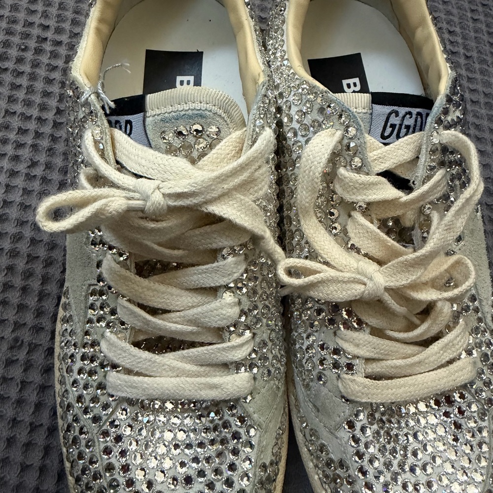 Authentic Gold Goose Ballstar Swarovski Crystal-Embellished Sneakers 37 Rare - Picture 5 of 8